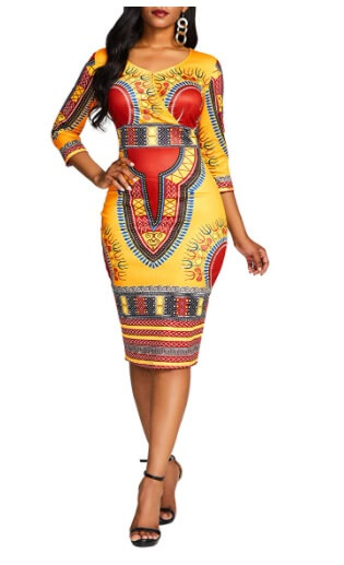 vestido africano cóctel